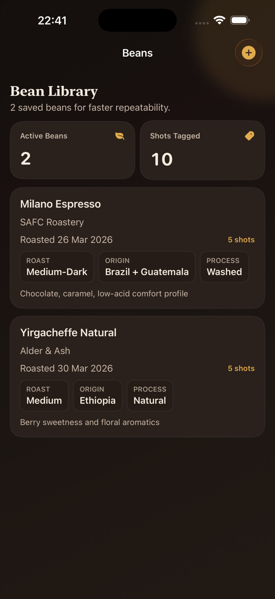 Better Coffee bean library and freshness guidance