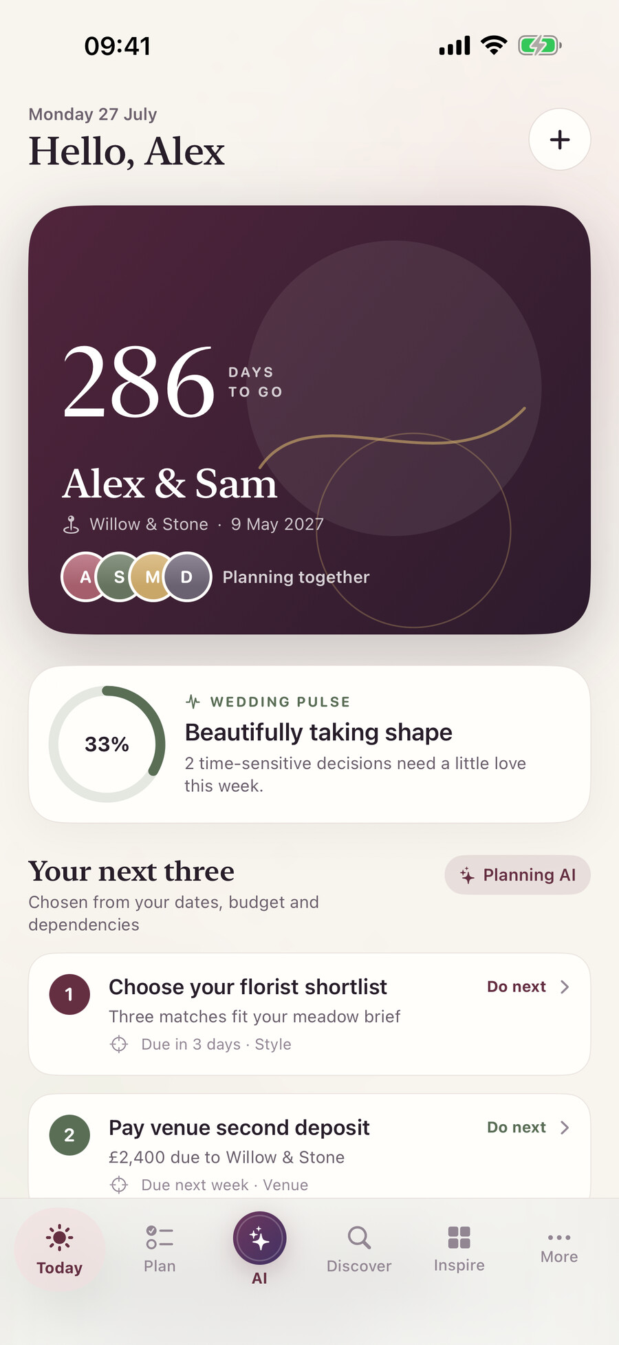 Let’s Build Weddings Today screen